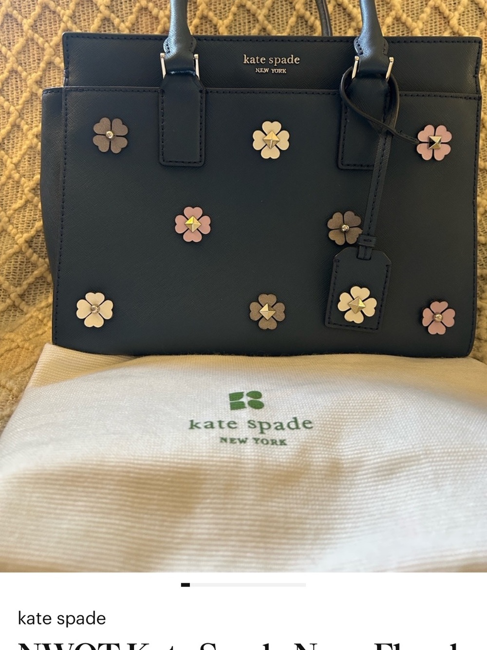 Kate Spade Cameron Leather Satchel with Appliqués
